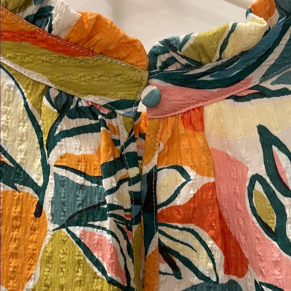 THML NWOT Floral Multicolor Ruffle Sleeve Top - Picture 5 of 5